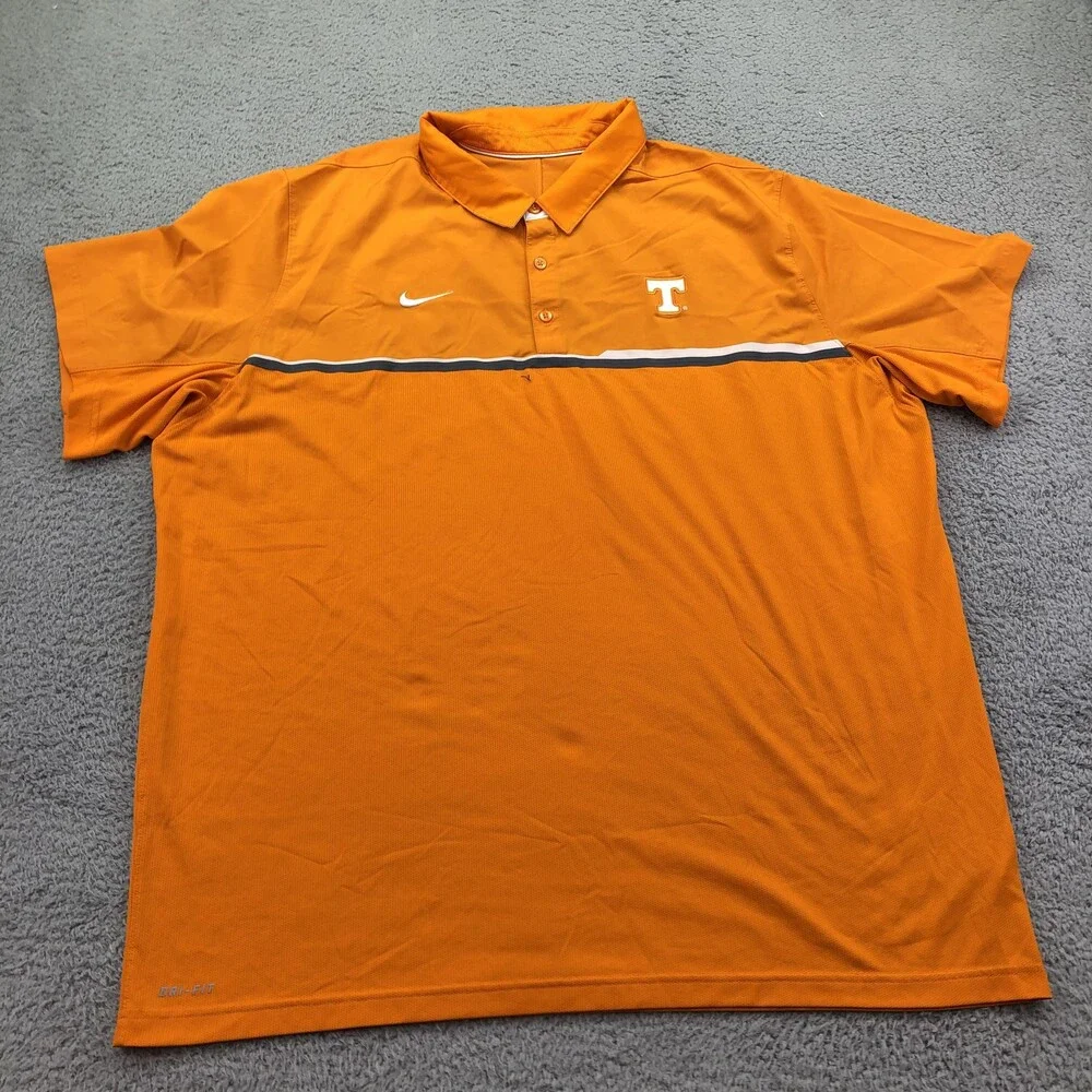 Tennessee Volunteers Polo Shirt Mens 3XL Orange NCAA Football Nike Dri Fit